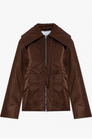 【関税&送料込み】Ganni Brown Recycled Nylon Jacket SchaferandweinerShops KR - fitting jacket Ganni - Viscose